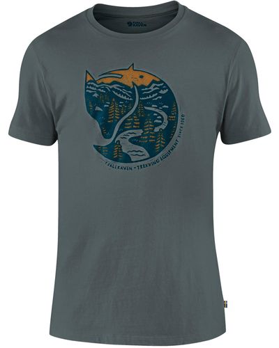Fjallraven T- Outdoor-Shirt "Arctic Fox" Kurzarm (1-tlg) - Blau