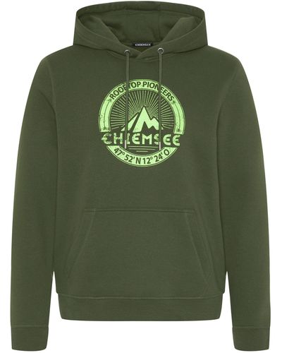 Chiemsee Kapuzensweatshirt Hoodie mit Label-Mountain-Motiv 1 - Grün