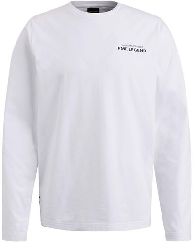 PME LEGEND T-Shirt Long sleeve r-neck cotton elastane - Weiß