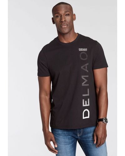 Delmao T-Shirt mit Print - Schwarz