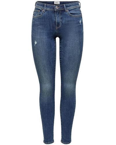 ONLY Fit-Jeans ONLWAUW MID SKINNY BJ114-3 NOOS - Blau