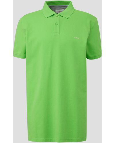 S.oliver Kurzarmshirt Poloshirt mit -Detail Logo - Grün