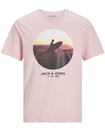 Jack & Jones T-Shirt JJCELLOX TEE SS CREW NECK - Pink