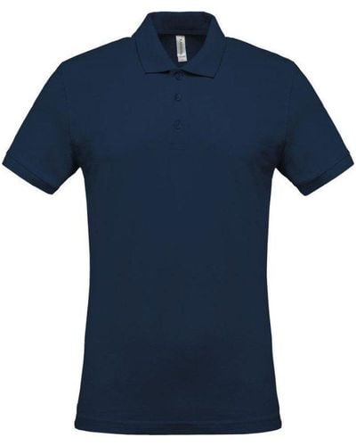 Kariban Poloshirt Pique Baumwolle Kurzarm Basic Polohemd - Blau