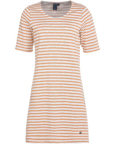 Elkline Sommerkleid Makemyday Sweatkleid gestreift aus leichter Baumwolle - Orange