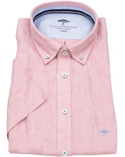 Fynch-Hatton Kurzarmhemd Button-Down-Kragen - Pink