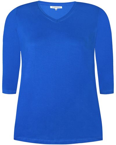Zhenzi T-Shirt Alberta V-Ausschnitt blau