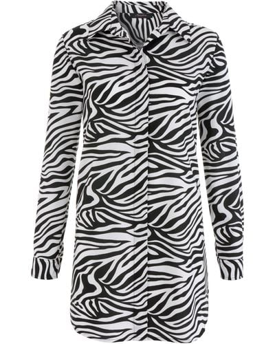 Aniston CASUAL Longbluse im Zebra-Steifen-Look - Weiß