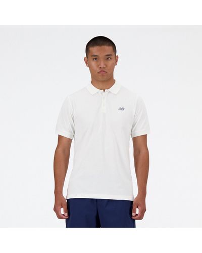 New Balance Poloshirt Cotton Polo WHITE WT - Weiß