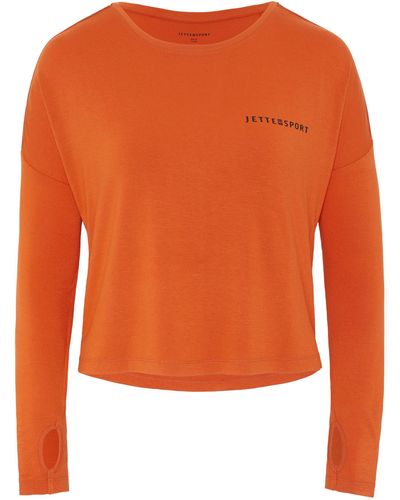 Jette Sport Langarmshirt mit Label-Akzenten - Orange