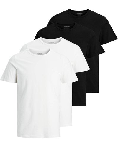 Jack & Jones T-Shirt, 4er Pack - JACBASIC CREW NECK TEE - Schwarz