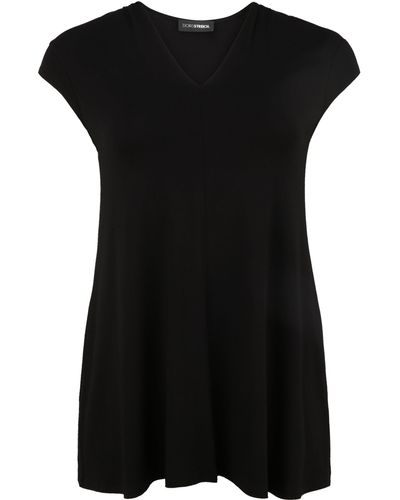 Doris Streich Shirtbluse mit Kurzarm - Schwarz