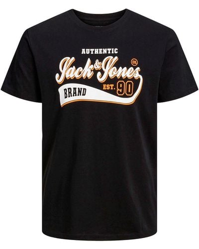 Jack & Jones & Rundhalsshirt Große Größen T-Shirt schwarz Jack&Jones Print JJELOGO