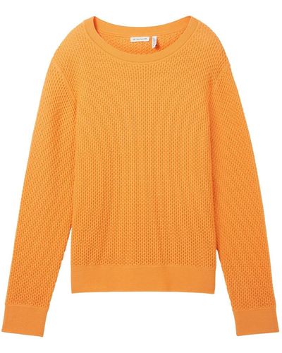 Tom Tailor Pullover Strickpullover (1-tlg) - Orange