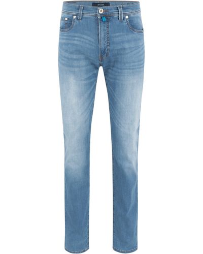 Pierre Cardin 5-Pocket-Jeans LYON TAPERED ocean blue used whisker 34510 8020.6835 - Blau