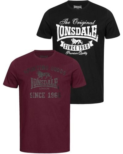 Lonsdale London T-Shirt SUSSEX-TORBAY (Packung, 2-tlg., 2er-Pack) - Rot