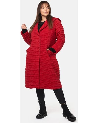 Kekoo Langmantel Mantel Übergangsmantel aus leichtem Baumwollmischgewebe - Rot