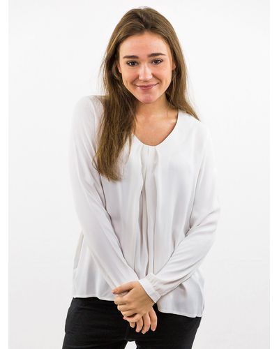 Daily's Blusenshirt KIKA: Bluse mit V-Ausschnitt - Weiß