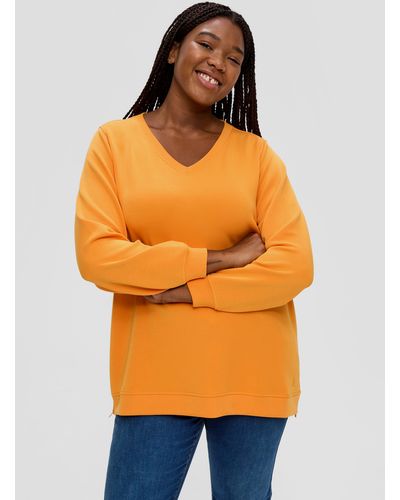 TRIANGL Sweatshirt aus Modalmix Logo - Orange