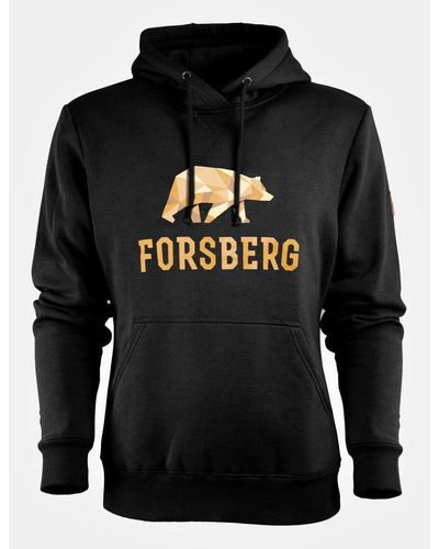 Forsberg Sweatshirt Hoodie mit Forsbär Logo - Schwarz
