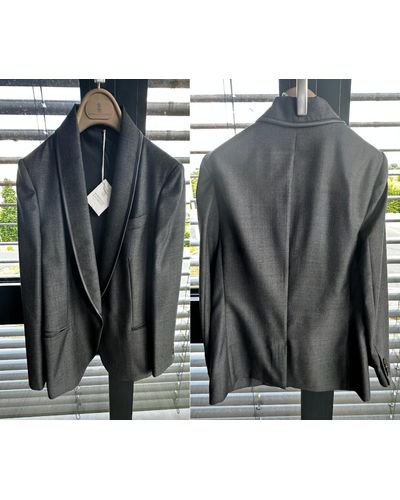 Brunello Cucinelli Jackenblazer LEATHER EMBELLISHED Blazer Jacke Suit Jacket Sakko - Schwarz