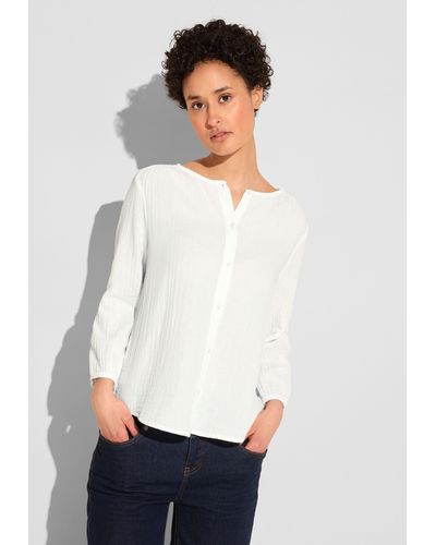 Street One A344488 Musselin Bluse in Weiß | Lyst DE 