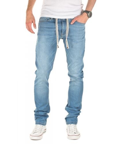 Yazubi Slim-fit- Sweathose in Jeansoptik Rick Schmale Jeans, mit Stretch-Anteil - Blau
