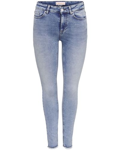 ONLY Skinny-fit-Jeans ONLBLUSH MID SK ANK RAW DNM REA694 - Blau
