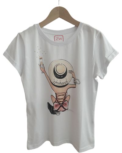 Zuckerwatte Shirt mit Rundhalsausschnitt, aus feiner Baumwolle, Weekend Print - Grau