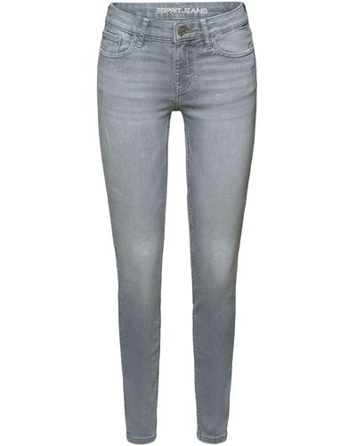 Esprit Skinny-fit- Schmal geschnittene Jeans mit mittlerer Bundhöhe - Grau