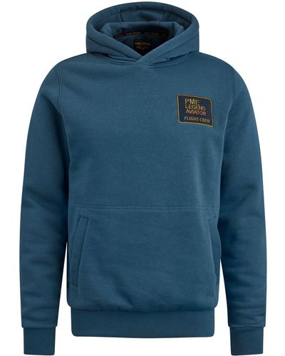 PME LEGEND Kapuzensweatshirt Hooded soft brushed - Blau