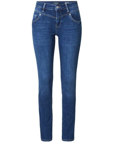 Mavi 7/8-Jeans (1-tlg) Patches, Weiteres Detail, Plain/ohne Details - Blau