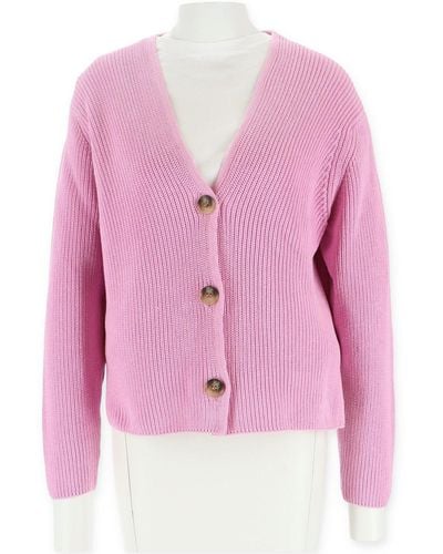 halsüberkopf Accessoires Sweatshirt Strickjacke V-Aussch - Pink