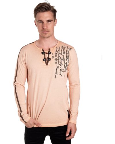 Rusty Neal Langarmshirt in ausgefallenem Design - Pink