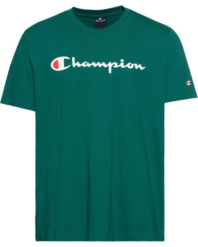 Champion Icons Crewneck T-Shirt Large mit Logo Print - Grün