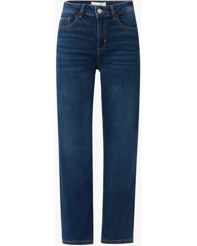 comma casual identity 5-Pocket- Ankle-Jeans aus Baumwollstretch mit geradem Bein - Blau