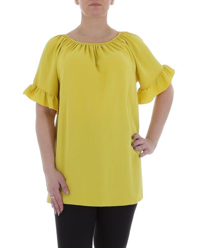 Ital-Design Kurzarmbluse Elegant Bluse in Gelb