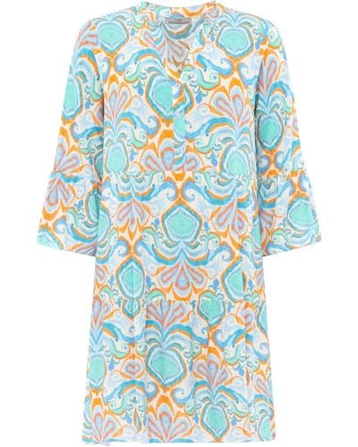 Zwillingsherz Sommerkleid Kleid mit Paisley-Muster - Blau