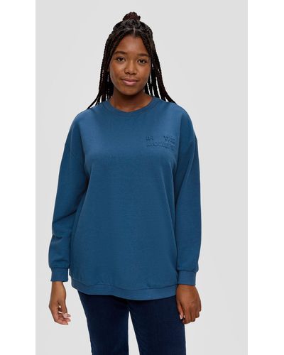 TRIANGL Sweatshirt aus Modalmix 3D-Effekt - Blau