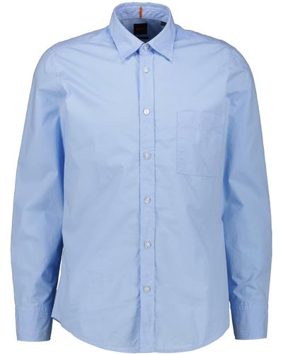 BOSS Langarmhemd Hemd RELEGANT_6 Regular Fit (1-tlg) - Blau