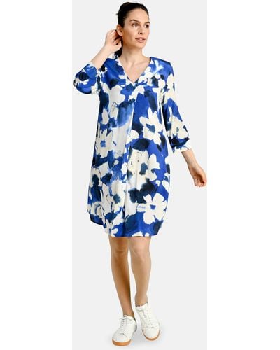 Bicalla Midikleid Dress Big Flowers - Blau