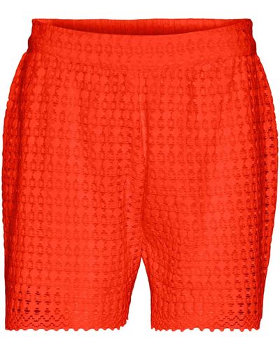 Vero Moda Shorts (1-tlg) Lochmuster - Orange