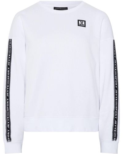 Jette Sport Sweatshirt mit Label-Akzenten - Weiß