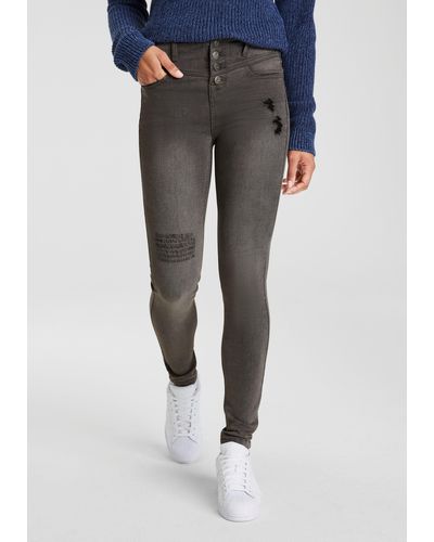 Arizona Skinny-fit-Jeans Ultra Stretch High Waist - Grau