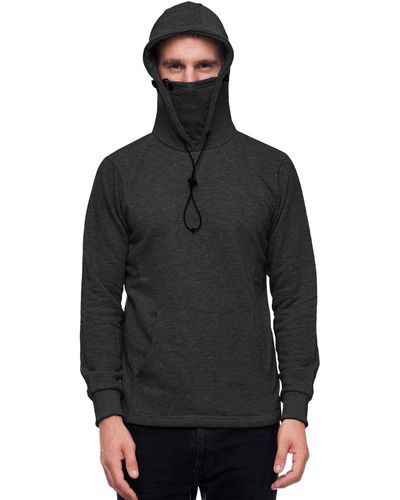Rusty Neal Kapuzensweatshirt mit intregrierter Mund-Nasen-Bedeckung - Schwarz