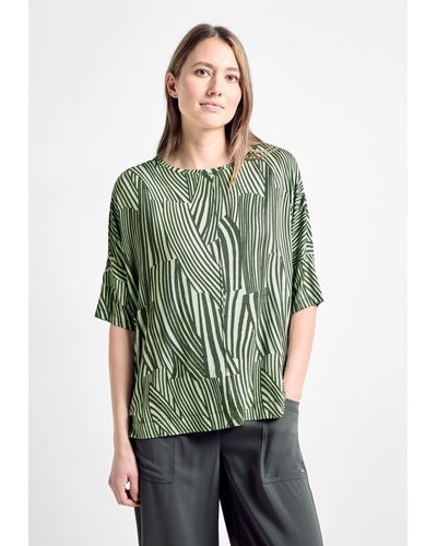 Cecil T-Shirt mit U-Boot-Ausschnitt - Grün