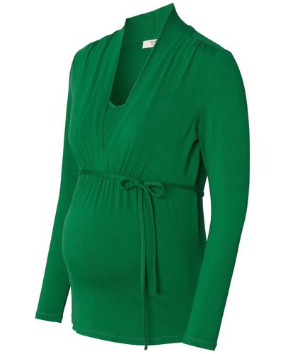 Esprit Maternity Umstandsshirt Umstands-Longsleeve mit V-Ausschnitt - Grün