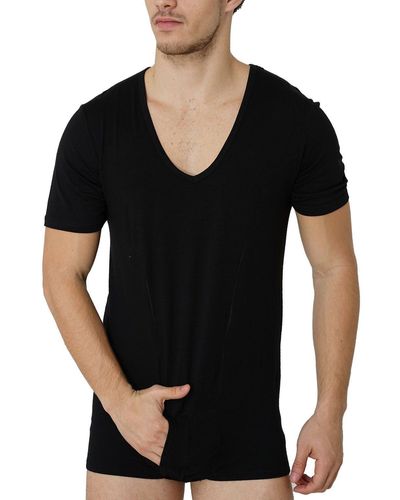 Kefali Cologne T-Shirt-Body body Business Unterhemd Männerbody Schwarz, KC5012