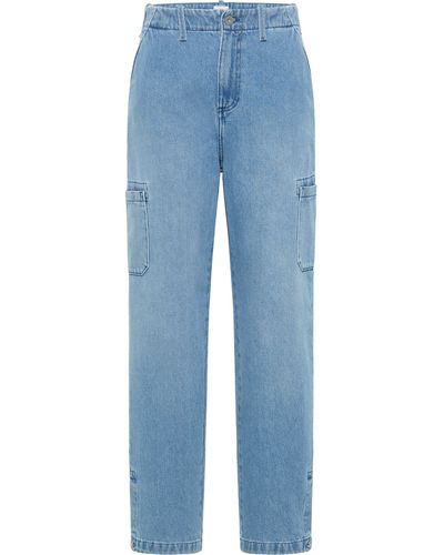 Mustang Fit-Jeans Ava Loose Wide Cargo - Blau