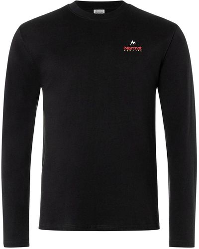 Marmot Langarmshirt For Life Long-Sleeve T-Shirt mit Marken-Logo - Schwarz